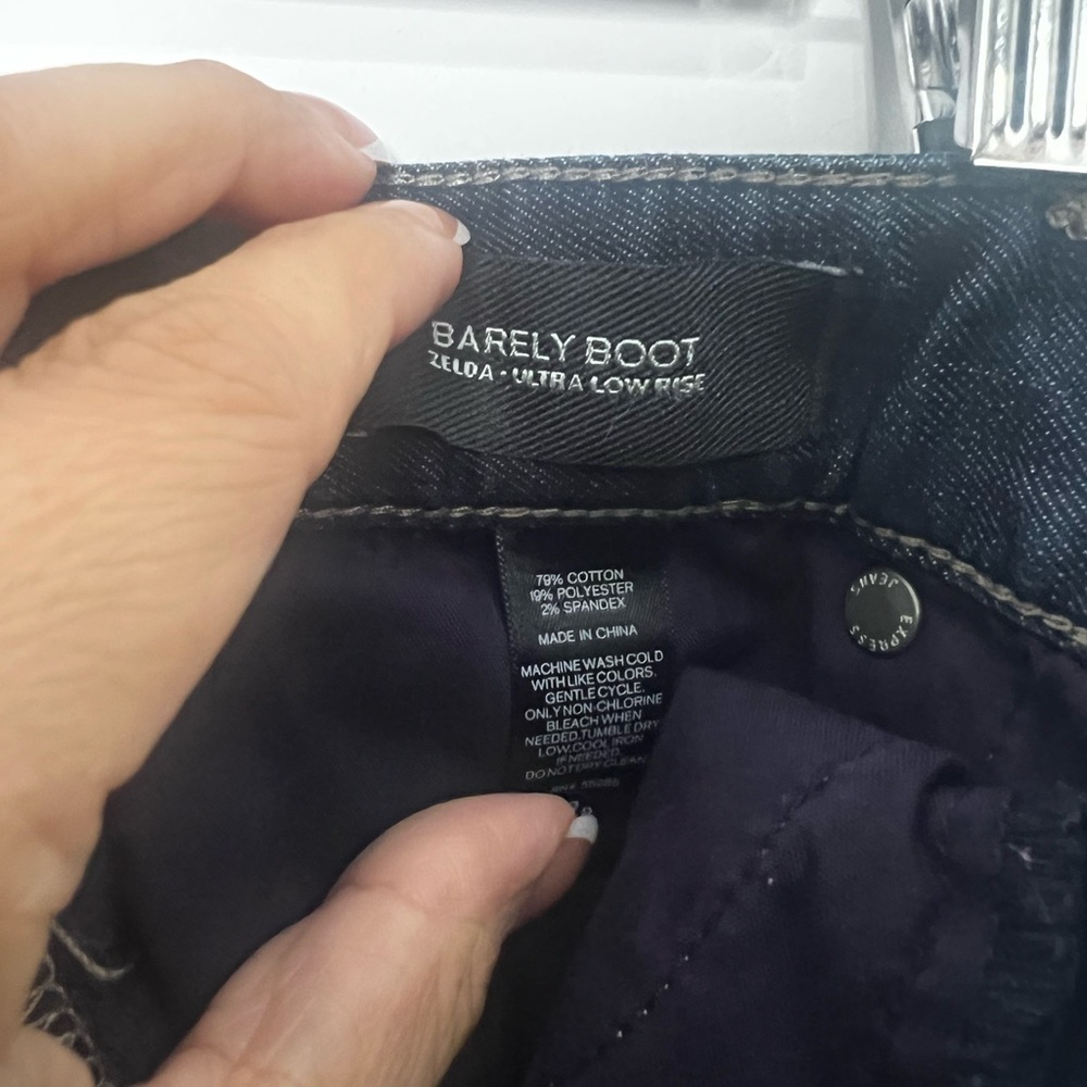 Express Dark Indigo Barely Boot Ultra Low Rise - image 4